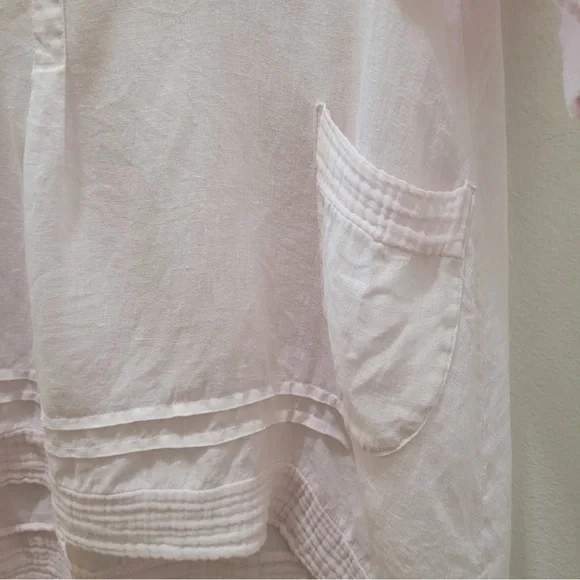 LUNGO L'ARNO Lagenlook pure linen pink tunic dress size XL NWT - Picture 4 of 6